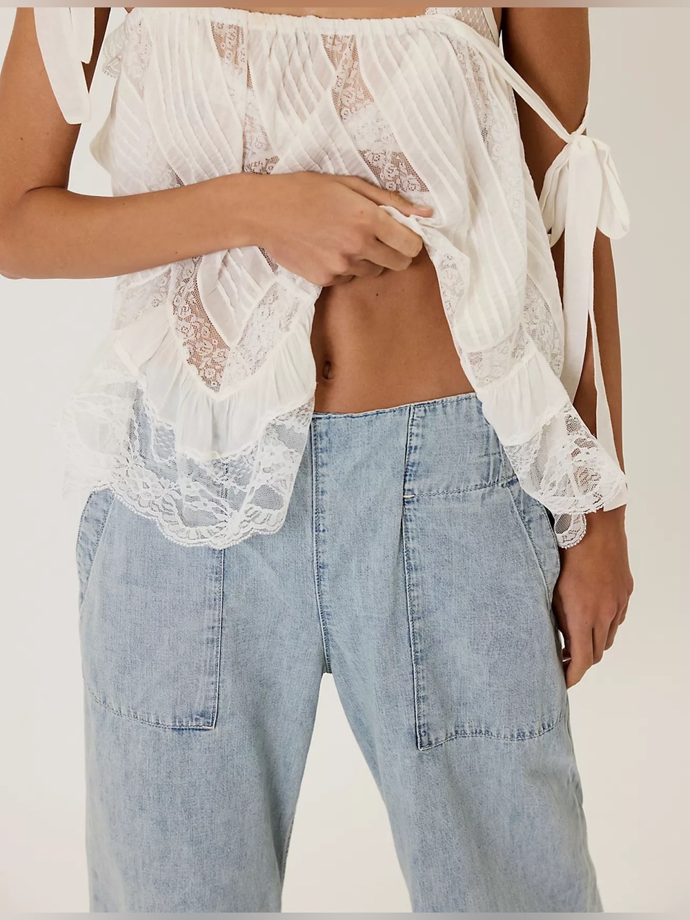 Free People We The Free Breezy Denim Pull-On Jeans - Picture 2 of 5